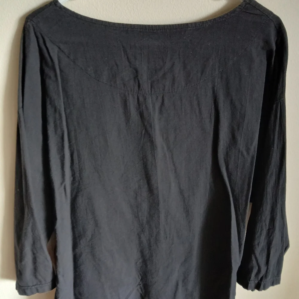 Jordan Taylor Beachwear Black  Cotton Button 3/4 Sleeves